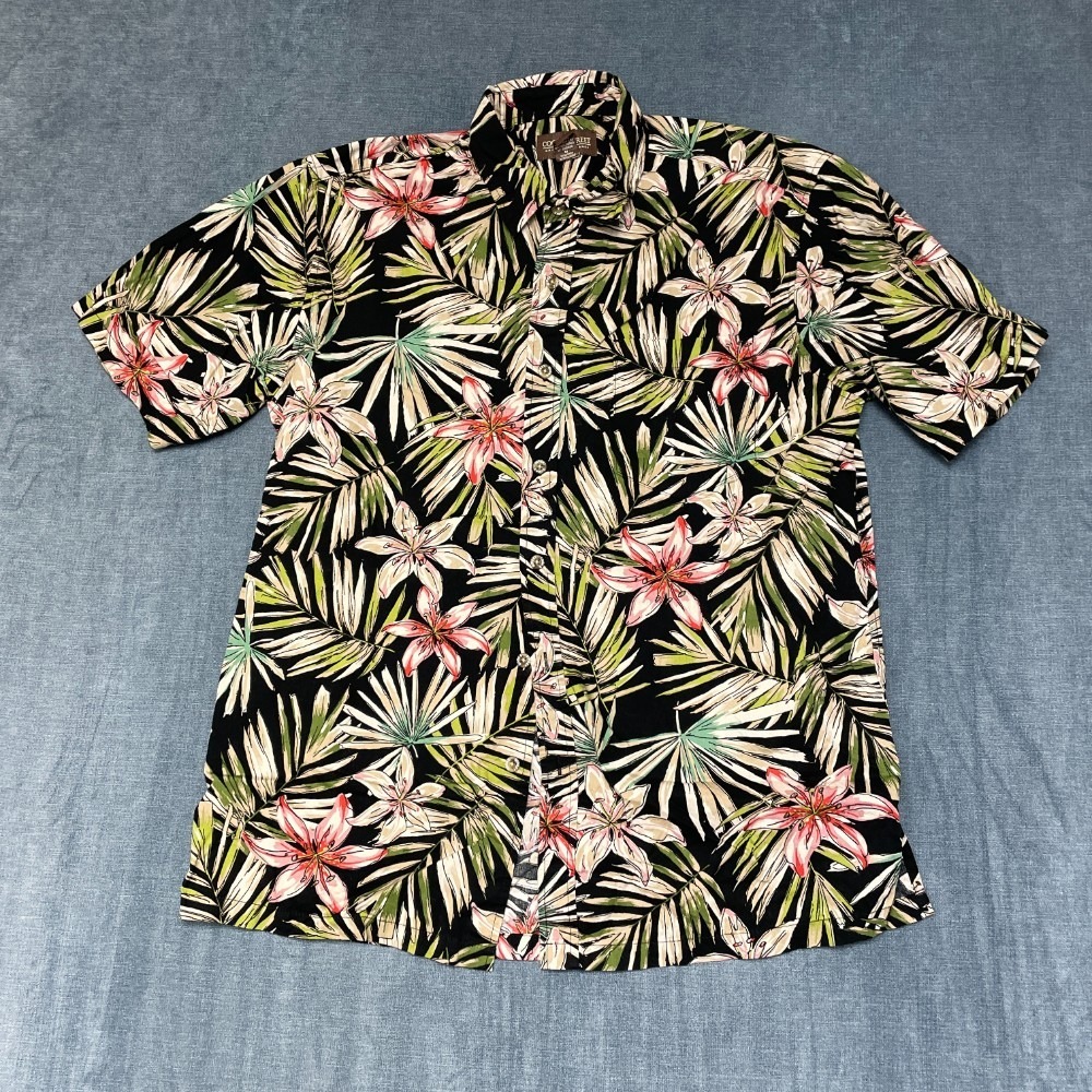 Cooke Street Hawaiian Shirt Mens Medium Multicolor Floral Beach Summer Button Up